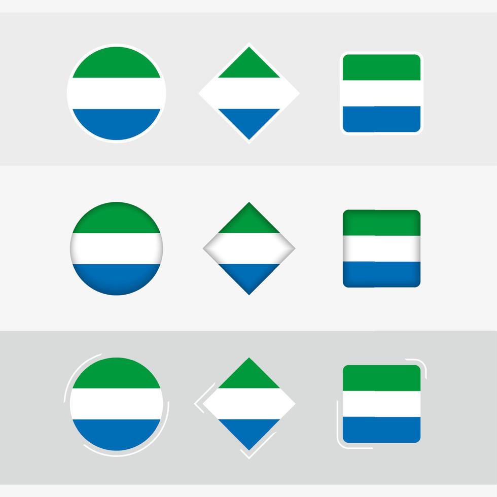 Sierra Leone vlag pictogrammen set, vector vlag van Sierra leon.