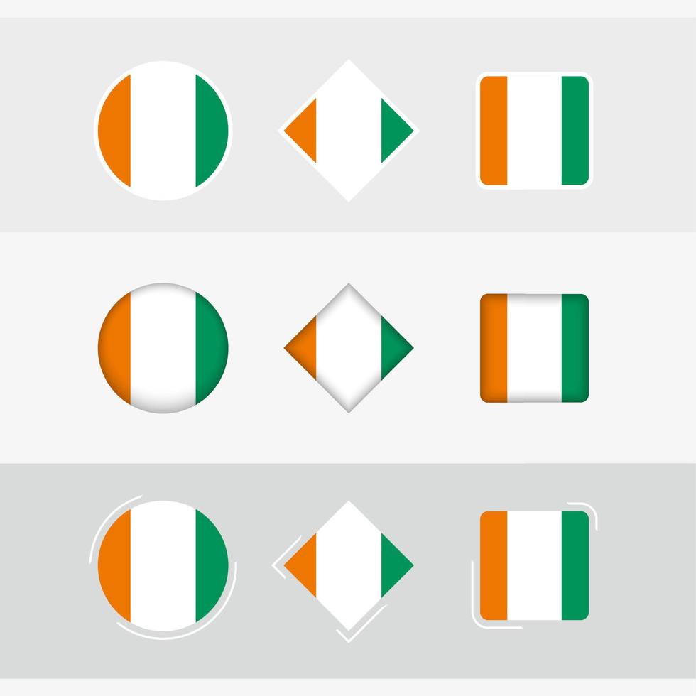 ivoor kust vlag pictogrammen set, vector vlag van ivoor kust.