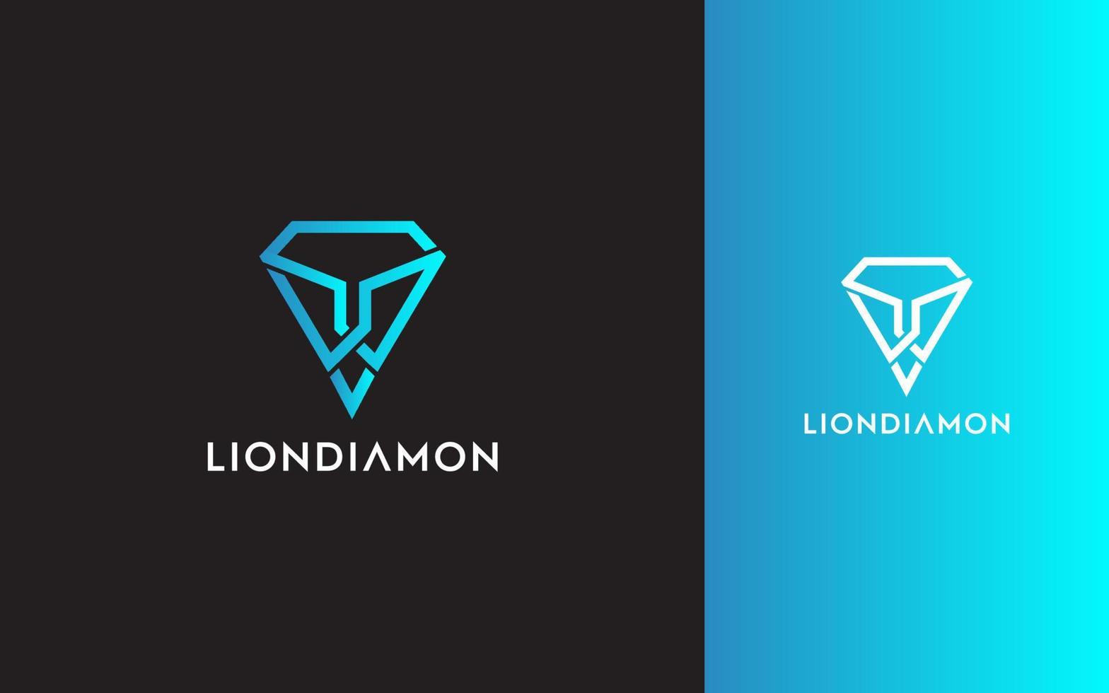 diamant leeuw gemakkelijk modern monogram logo vector