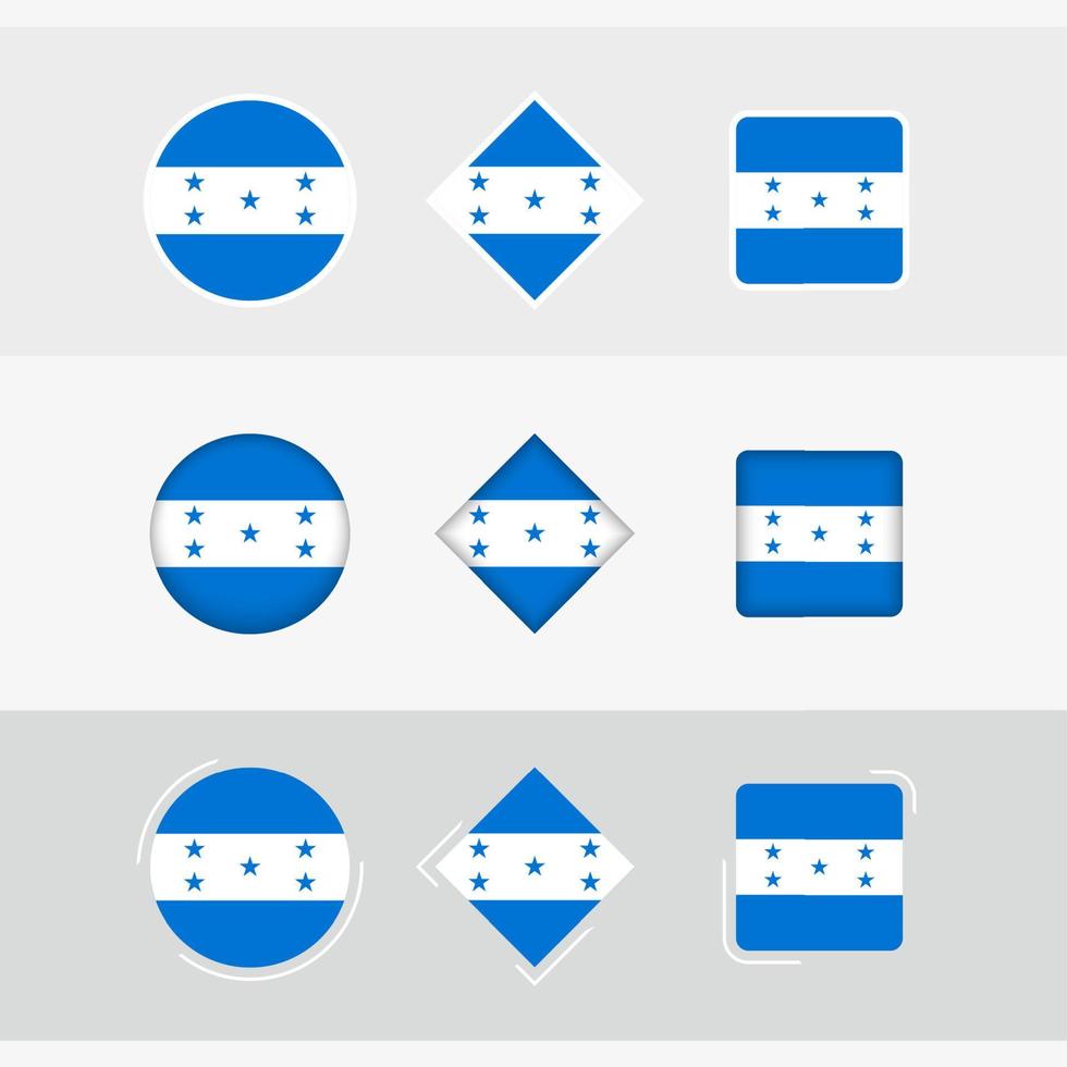 Honduras vlag pictogrammen set, vector vlag van Honduras.