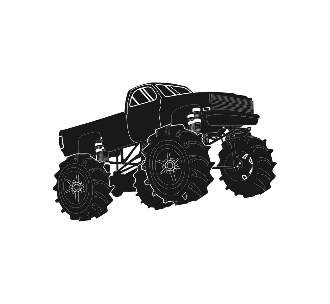 monster truck silhouet vector