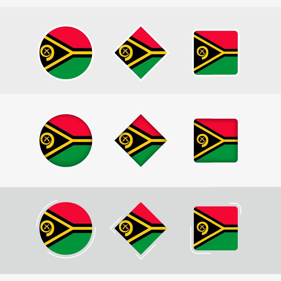 vanuatu vlag pictogrammen set, vector vlag van vanuatu.