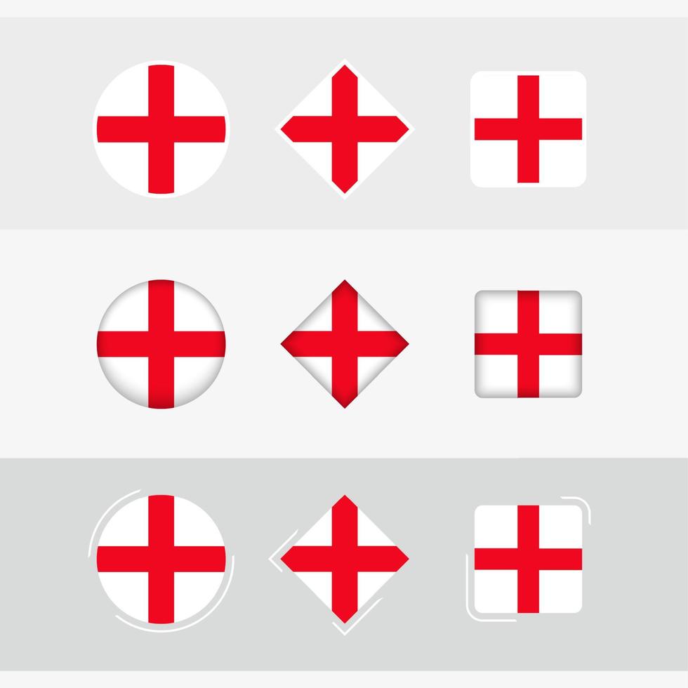 Engeland vlag pictogrammen set, vector vlag van Engeland.