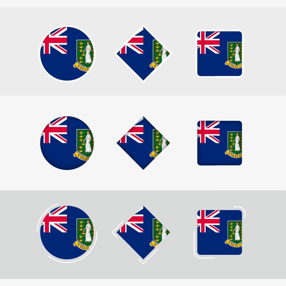 Brits maagd eilanden vlag pictogrammen set, vector vlag van Brits maagd eilanden.