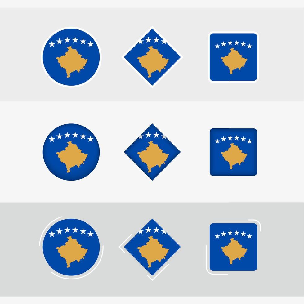 Kosovo vlag pictogrammen set, vector vlag van kosovo.