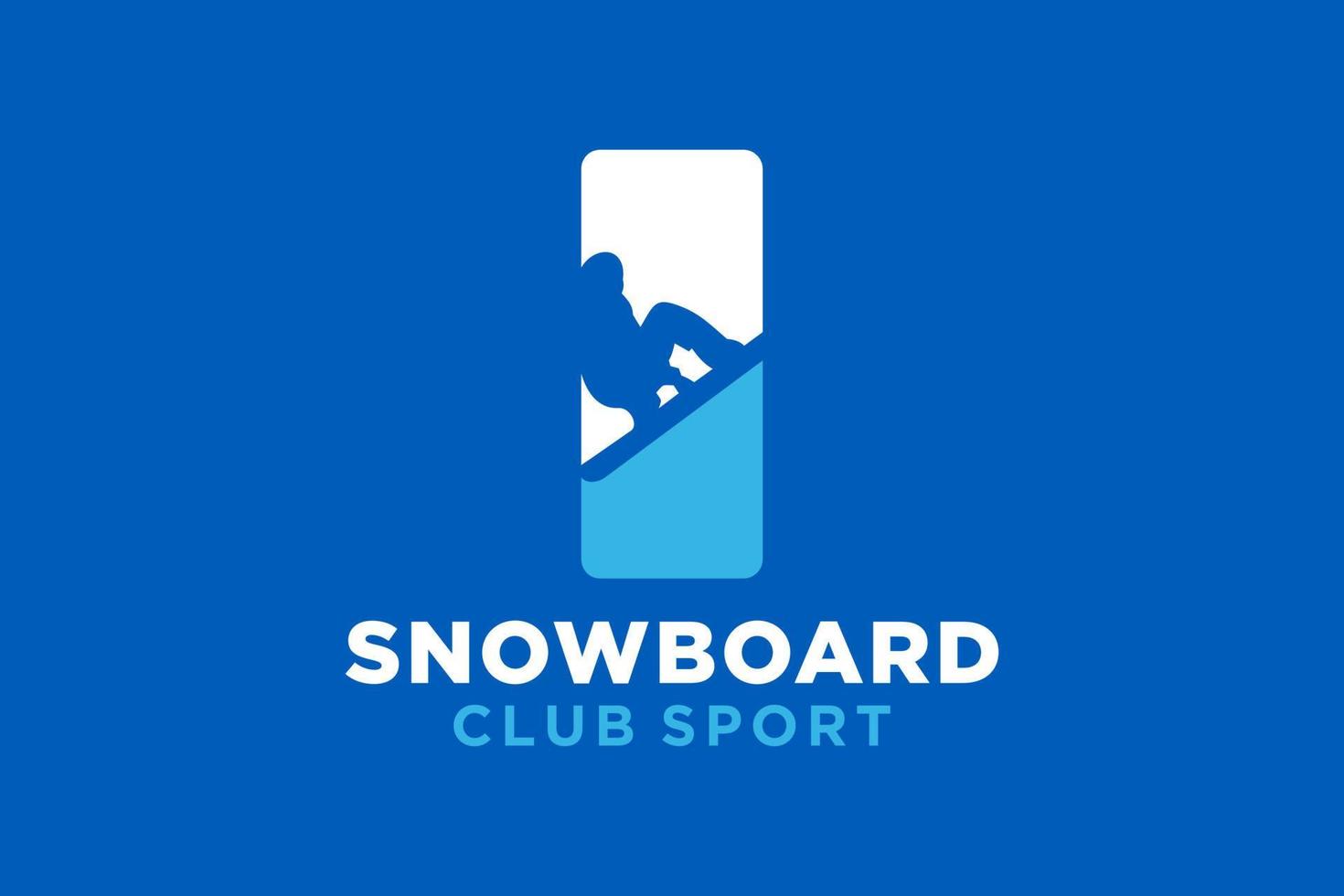 vector initialen brief ik met snowboard creatief meetkundig modern logo ontwerp.