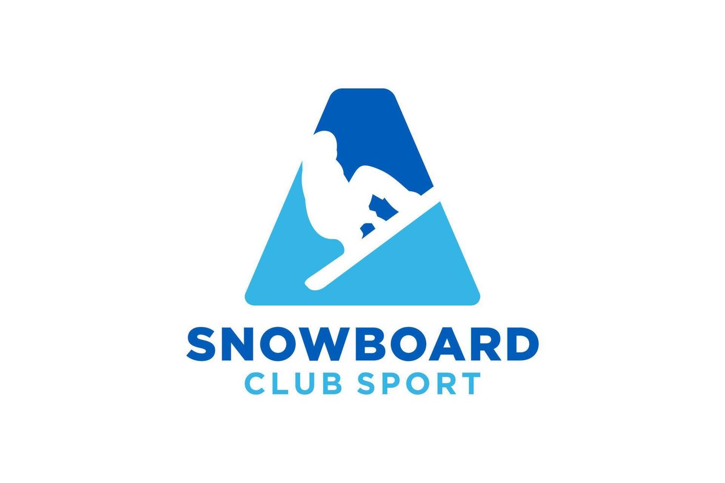 vector initialen brief een met snowboard creatief meetkundig modern logo ontwerp.