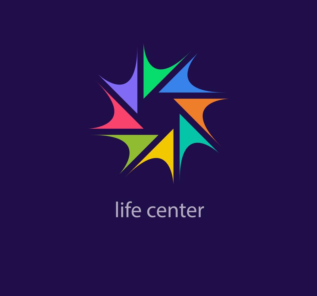 achteraan pijl logo. uniek kleuren. creatief pijl centrum logo sjabloon. vector