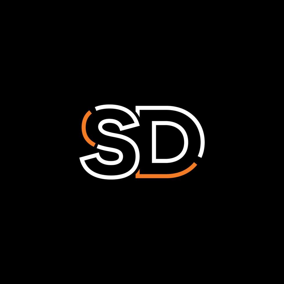 abstract brief sd logo ontwerp met lijn verbinding voor technologie en digitaal bedrijf bedrijf. vector