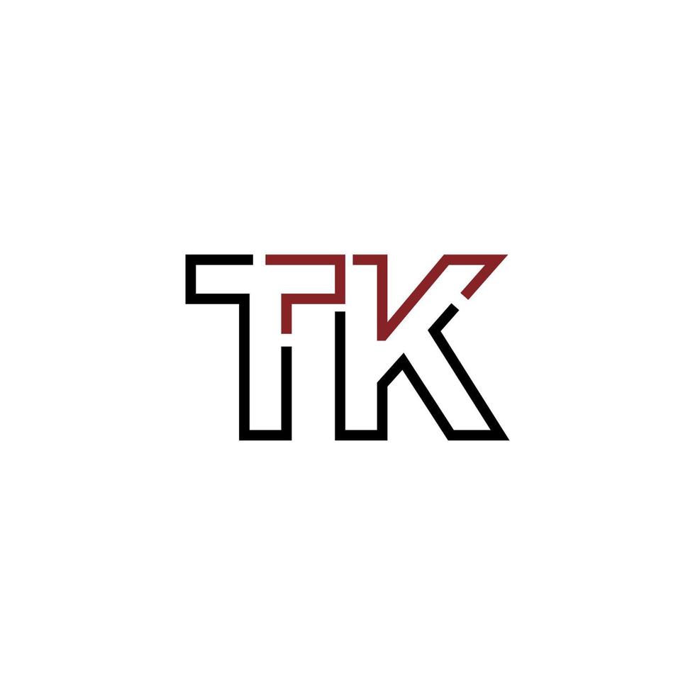 abstract brief tk logo ontwerp met lijn verbinding voor technologie en digitaal bedrijf bedrijf. vector
