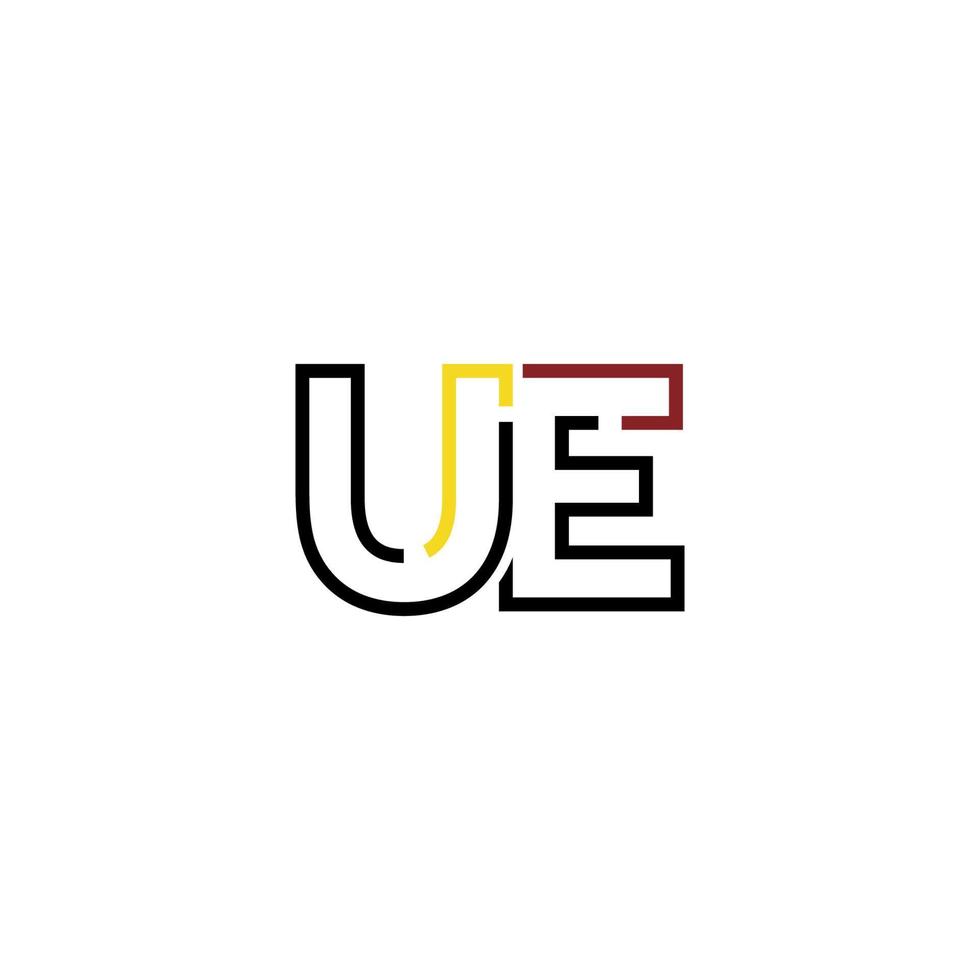 abstract brief ue logo ontwerp met lijn verbinding voor technologie en digitaal bedrijf bedrijf. vector