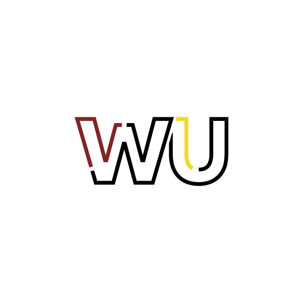 abstract brief wu logo ontwerp met lijn verbinding voor technologie en digitaal bedrijf bedrijf. vector