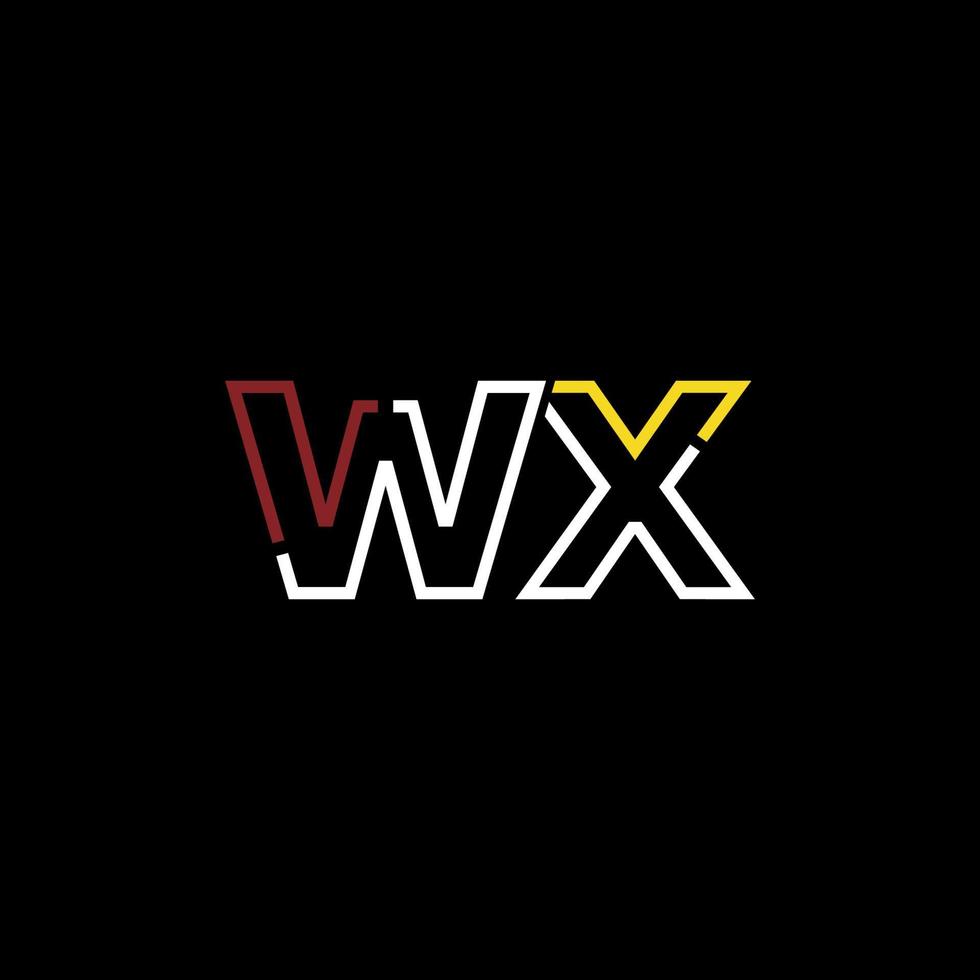 abstract brief wx logo ontwerp met lijn verbinding voor technologie en digitaal bedrijf bedrijf. vector