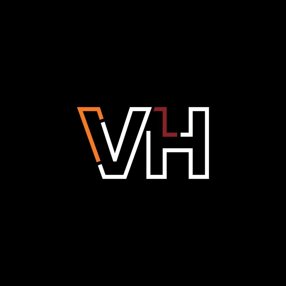 abstract brief vh logo ontwerp met lijn verbinding voor technologie en digitaal bedrijf bedrijf. vector