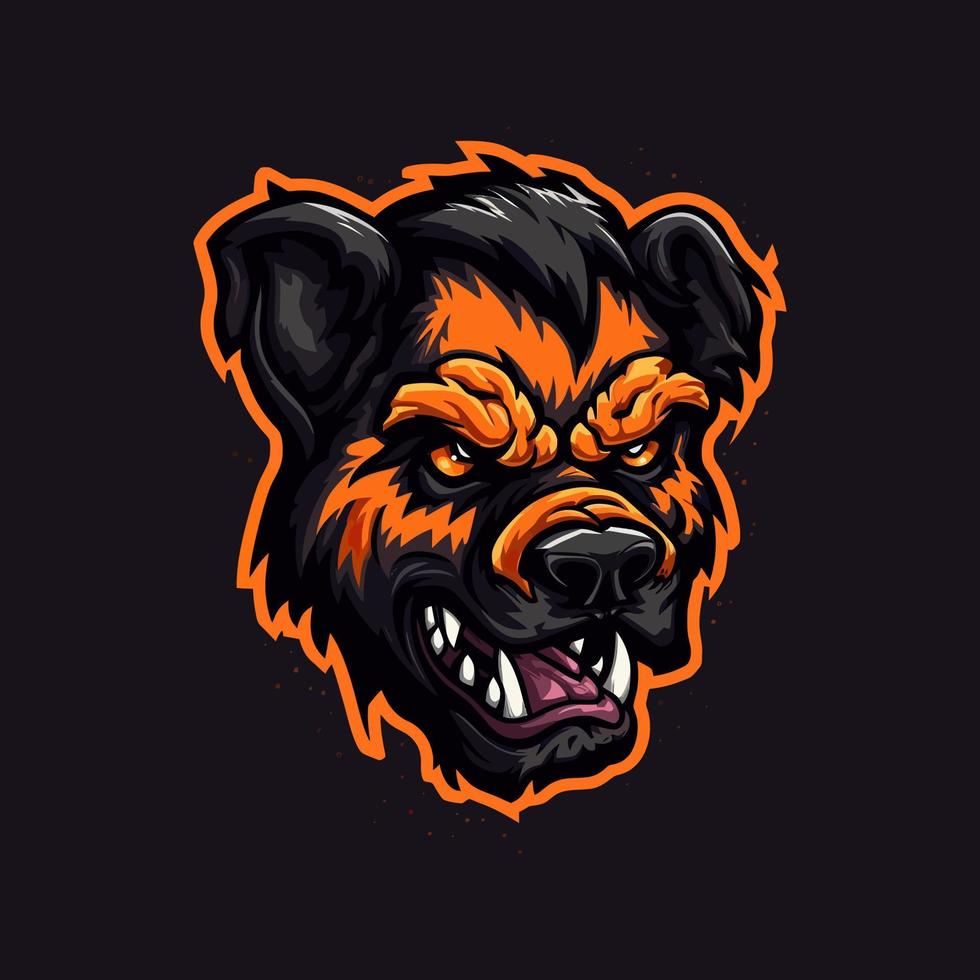 een logo van een zombie hond hoofd, ontworpen in esports illustratie stijl vector