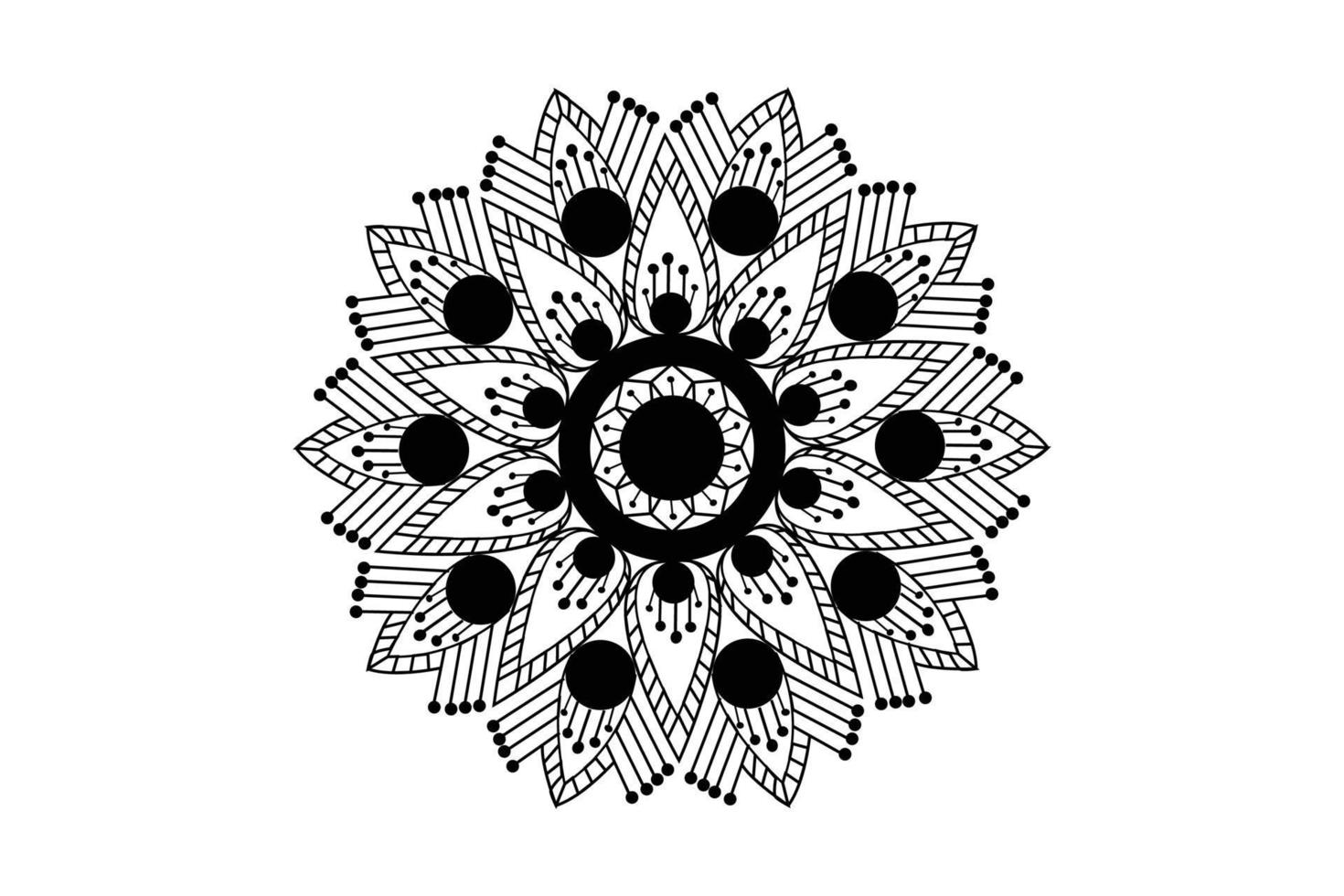 hand getekend mandala met bloemen patronen. sier- mandala volwassen kleur boek bladzijde. mandala patroon voor henna, mehndi, tatoeëren, en decoratie. vector