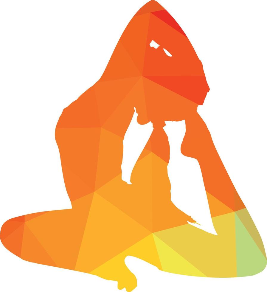 silhouet van een persoon oefenen yoga vector