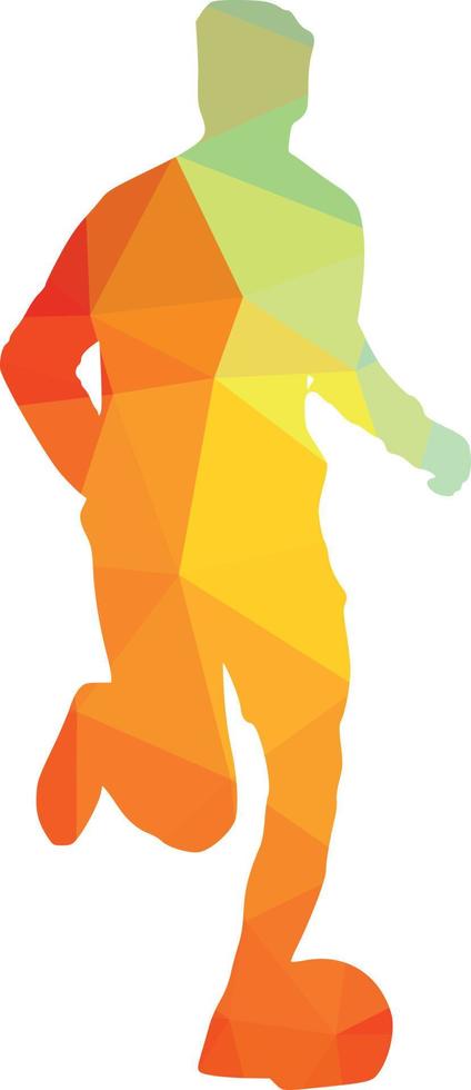 kleur silhouet van een voetbal speler vector