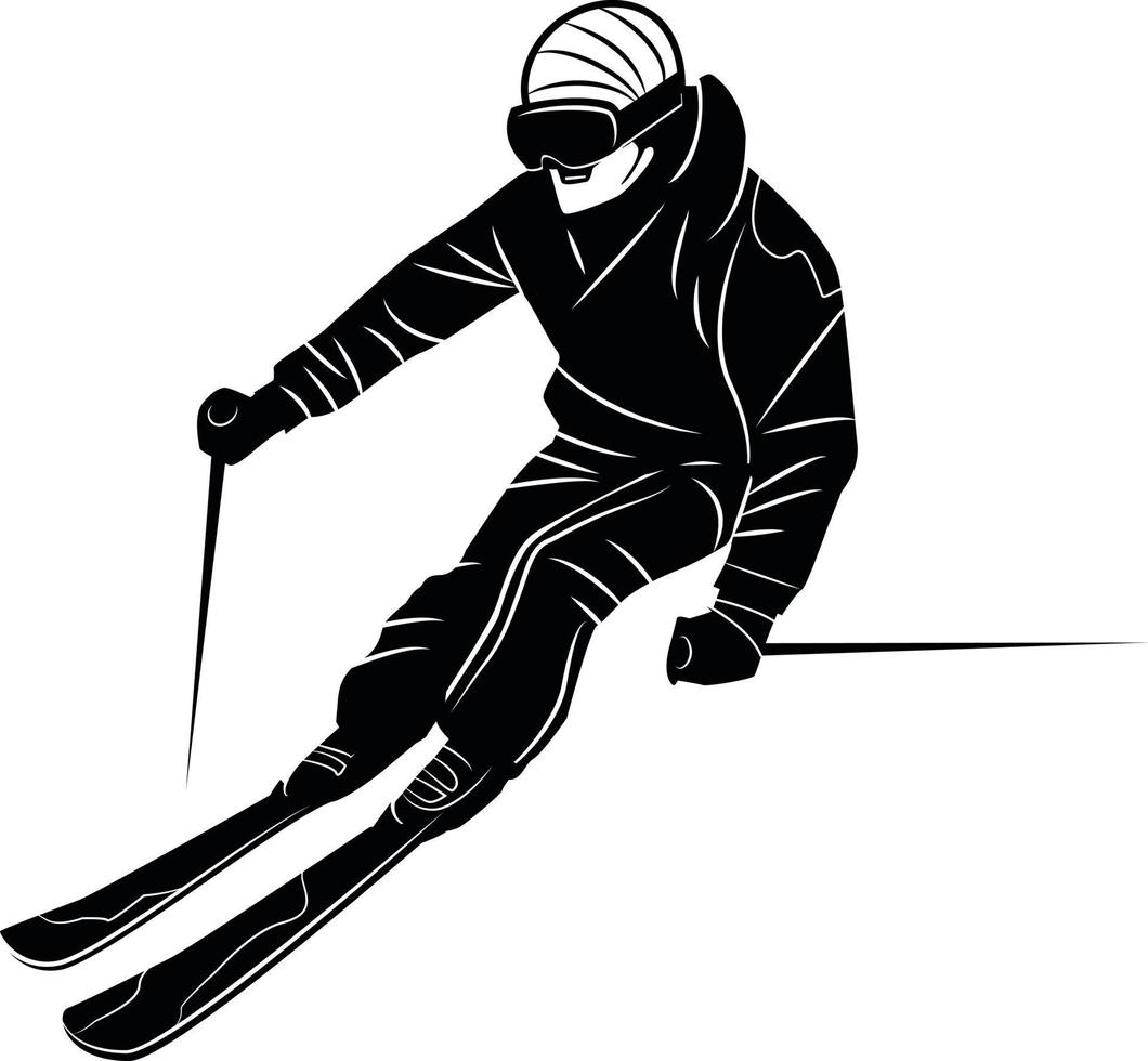 silhouet van een skiër, vector illustratie