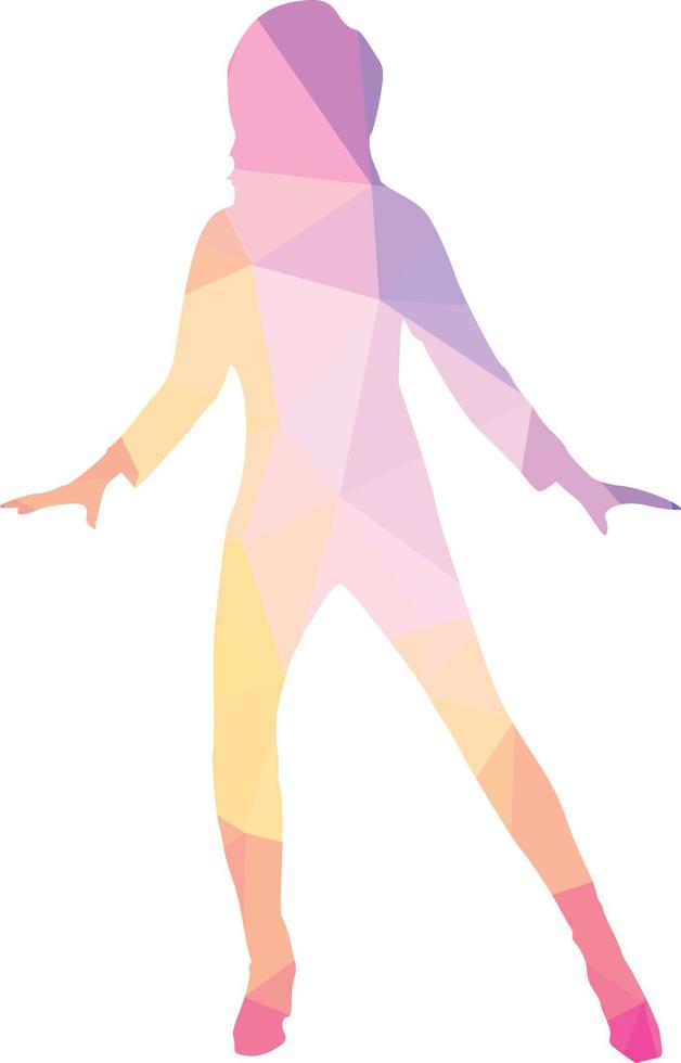 kleur silhouet van een danser vector