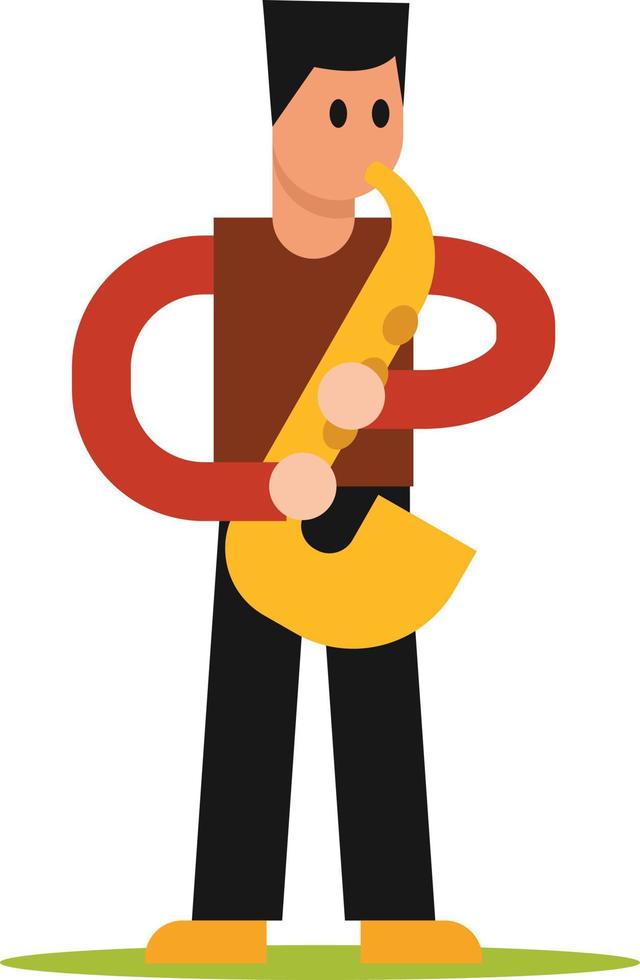 Mens spelen saxofoon, vector illustratie