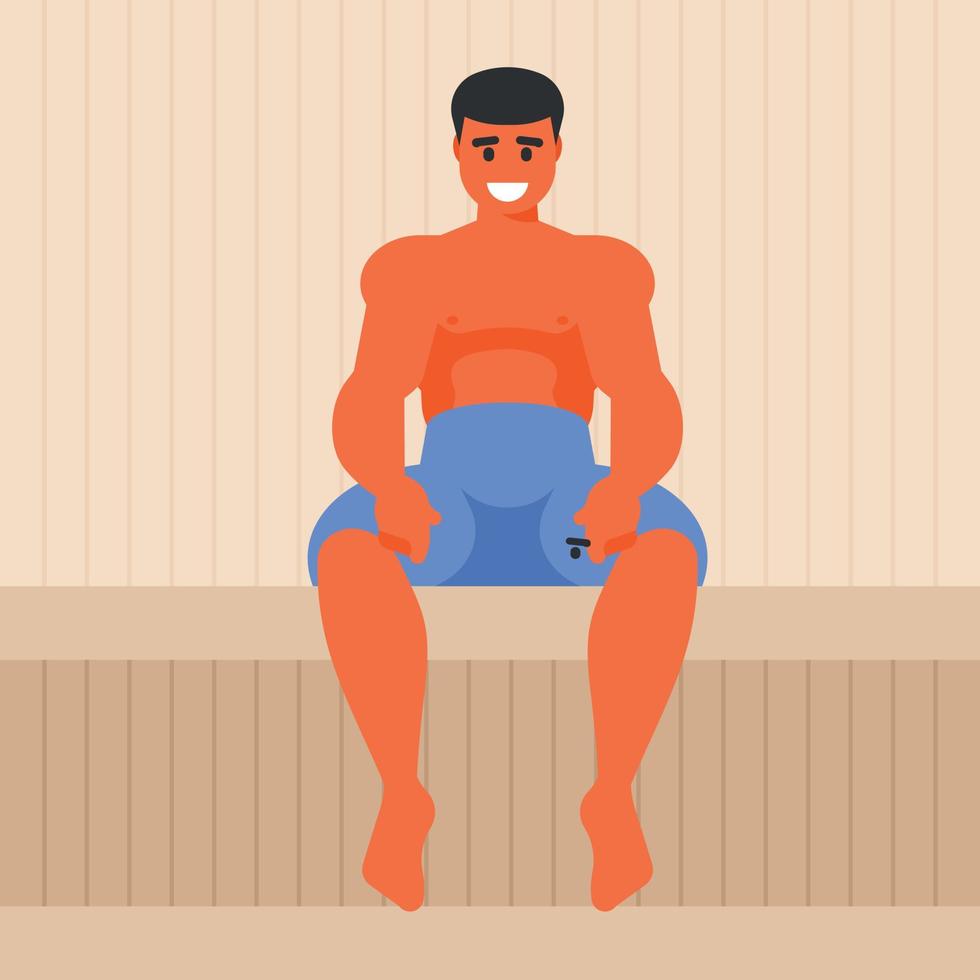 vector beeld van een Mens in de sauna