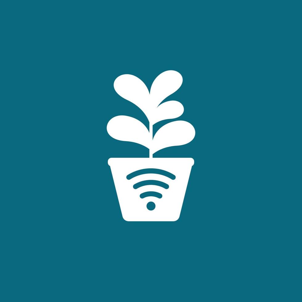 slimme plant pot, vector pictogram