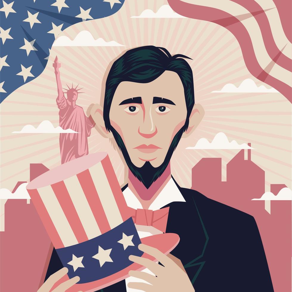 Abraham Lincoln voordat de vrijheid standbeeld vector