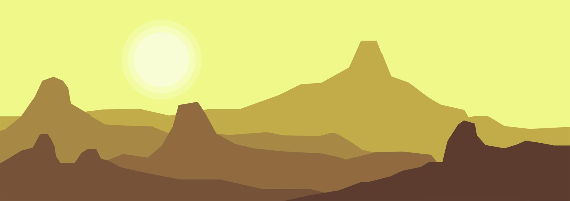 realistisch berg vlak landschap vector illustratie. natuurlijk achtergronden zijn een minimalistisch, veelhoekige concept. zonsopkomst, nevelig terrein met hellingen, bergen in de buurt de Woud