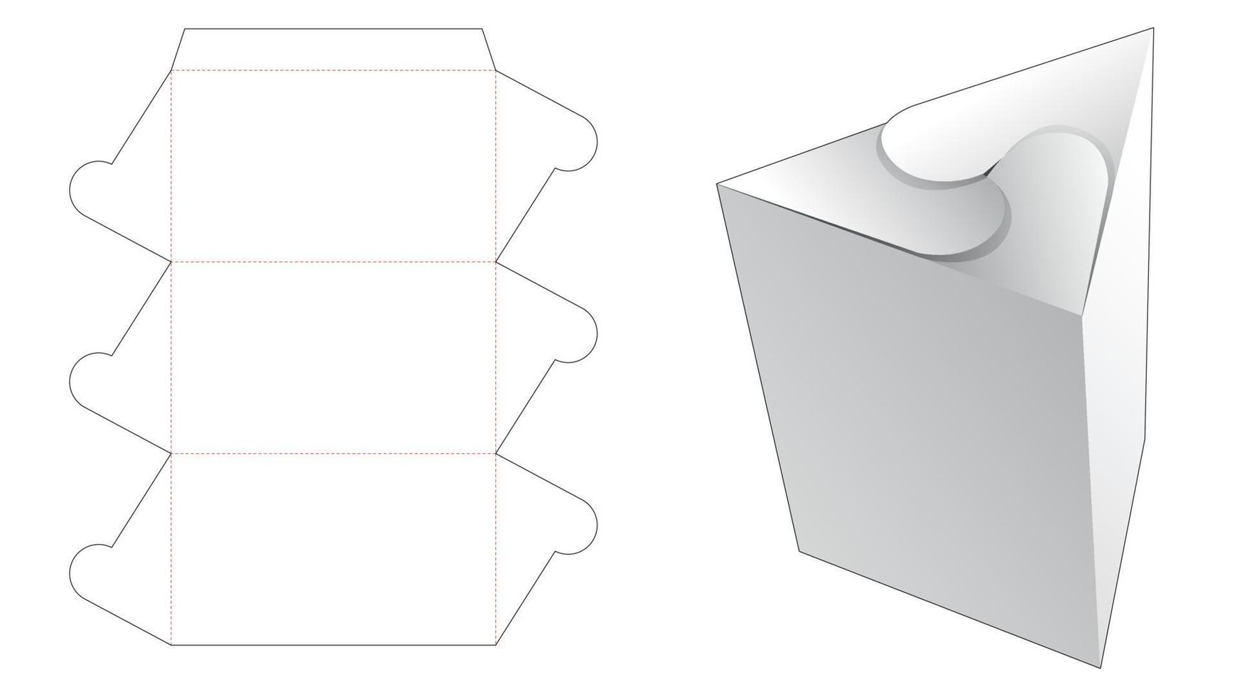 swirl vergrendeld punt driehoekige doos gestanst sjabloon vector
