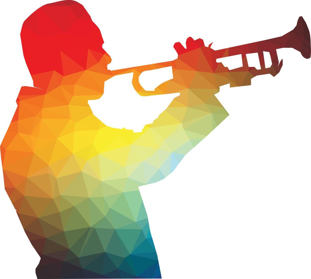 gekleurde silhouet van een Mens spelen saxofoon vector