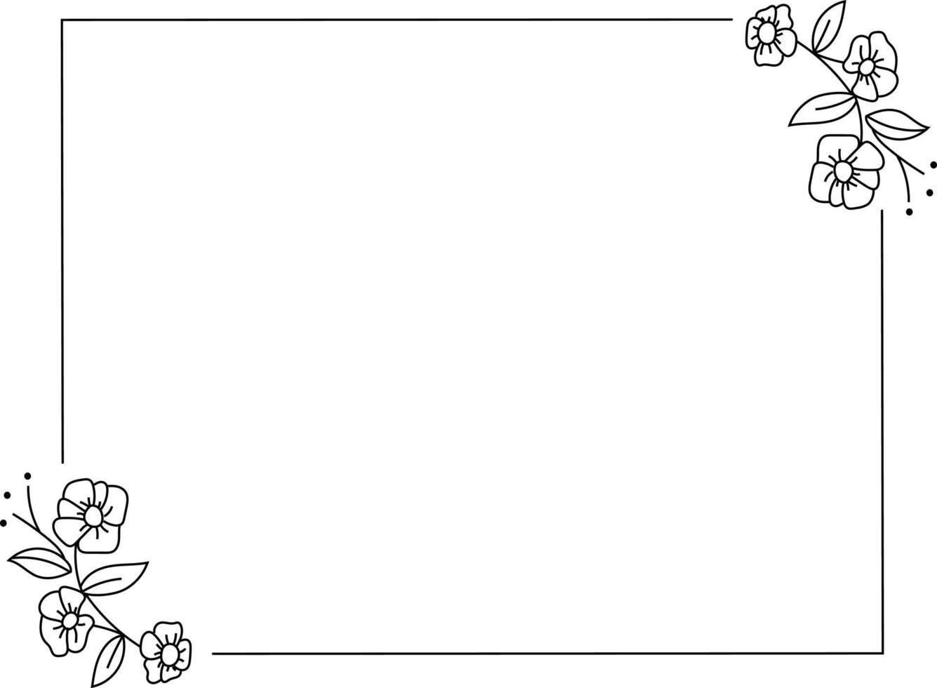 rechthoek bloemen kader element vector