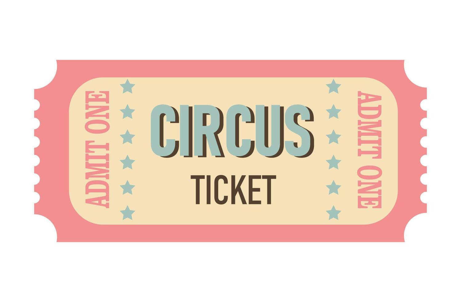 klassiek retro ticket voor bioscoop, circus, film, theater, cruise, concert en andere evenementen. oud wijnoogst stijl in pastel kleuren. vector