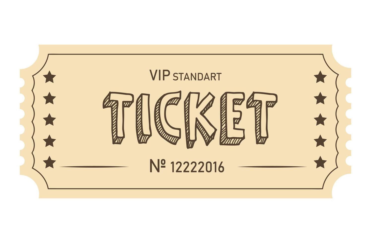 klassiek retro ticket voor bioscoop, circus, film, theater, cruise, concert en andere evenementen. oud wijnoogst stijl in pastel kleuren. vector