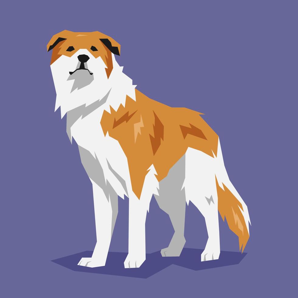 illustratie van een hond staand op zoek vooruit. geheel lichaam. tekenfilm vlak vector illustratie.