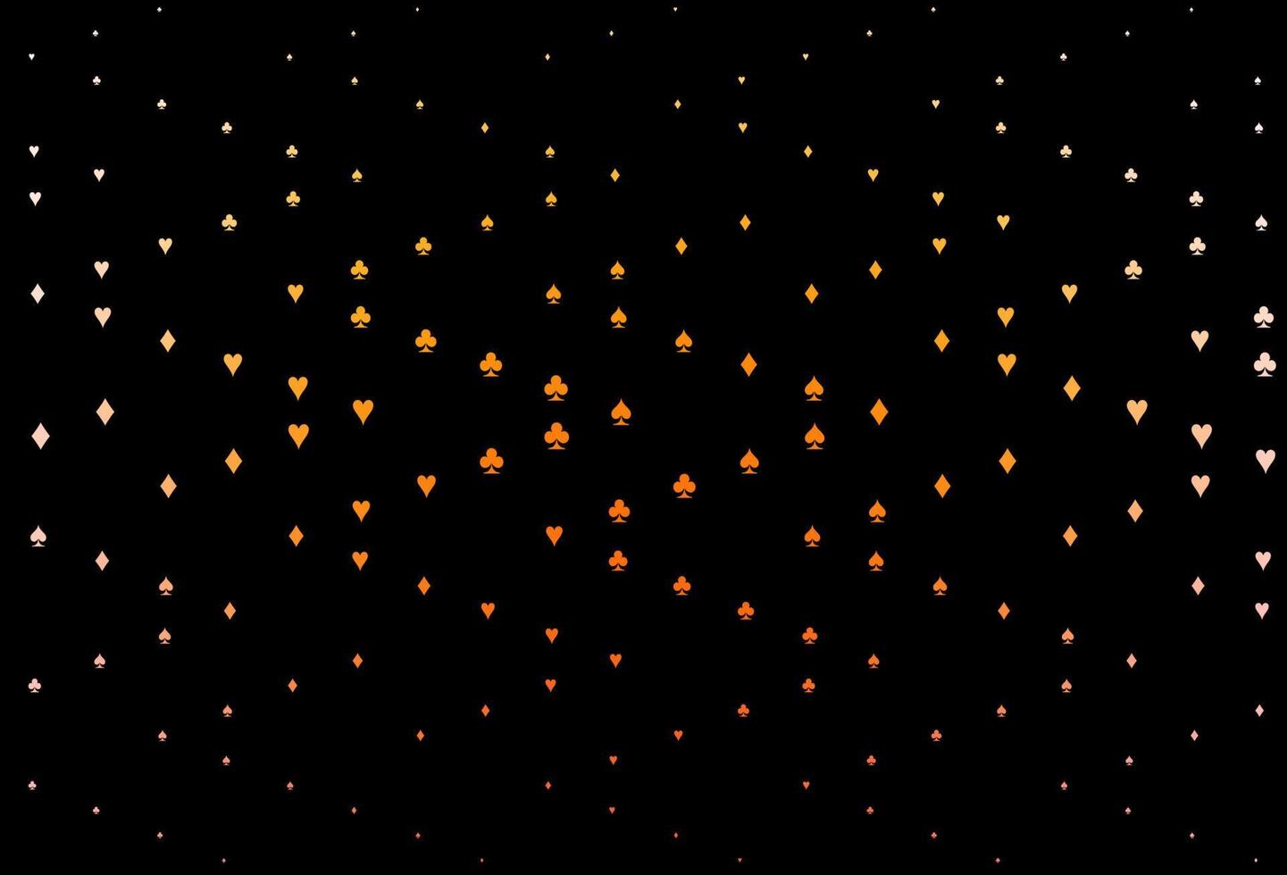 donkergele, oranje vectorachtergrond met kaartentekens. vector