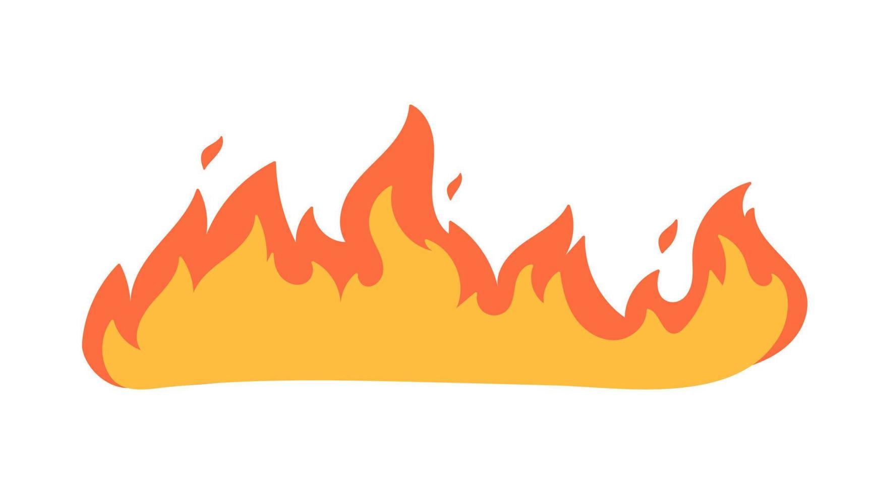 tekenfilm brand effect. een geel vreugdevuur brandwonden naar warmte. vector