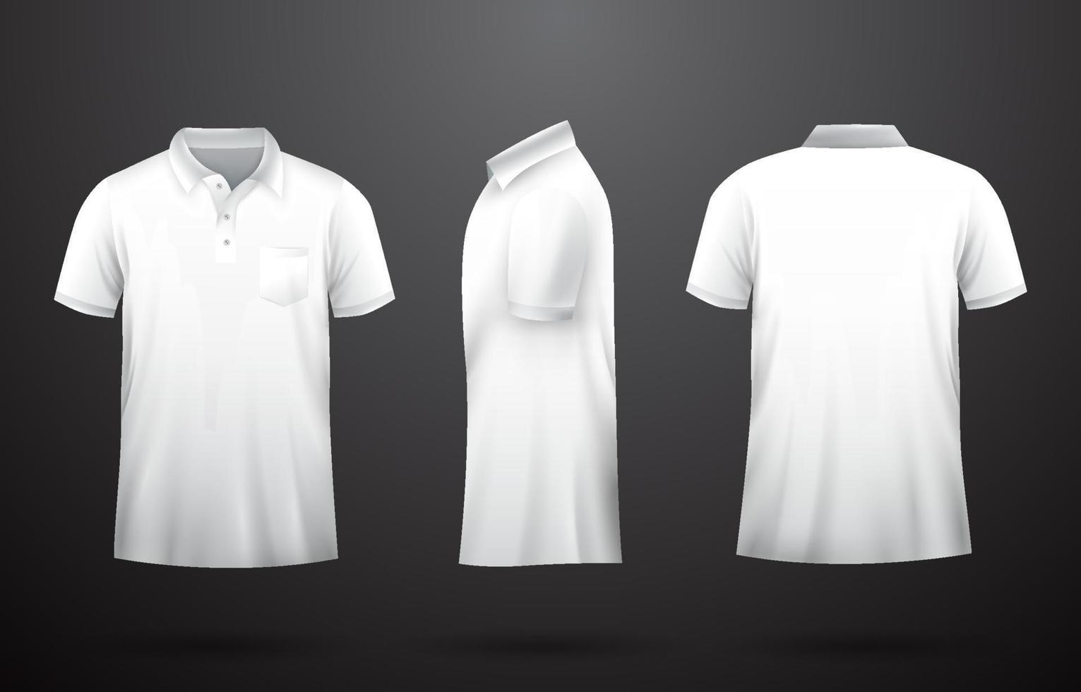 realistisch wit polo mockup vector