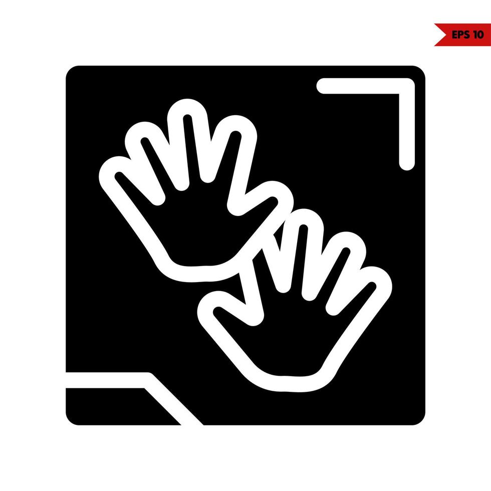 hand- baby in frmae glyph icoon vector