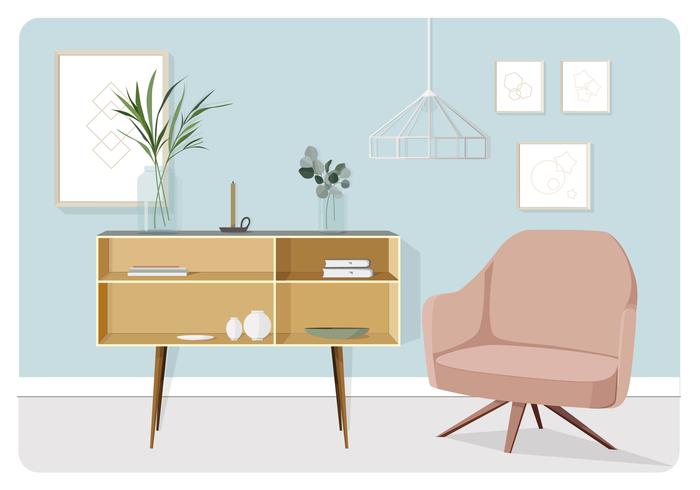 Vector woonkamer illustratie