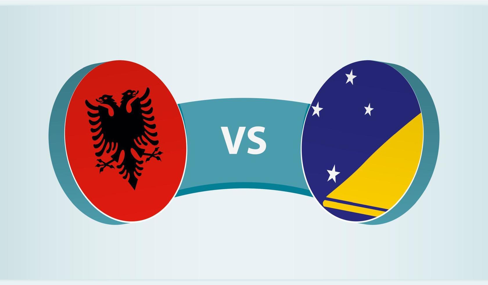 Albanië versus tokelau, team sport- wedstrijd concept. vector
