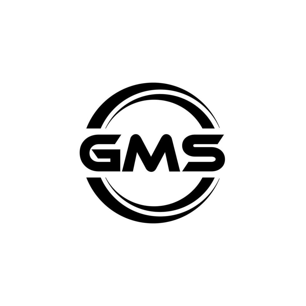 gms brief logo ontwerp in illustratie. vector logo, schoonschrift ontwerpen voor logo, poster, uitnodiging, enz.