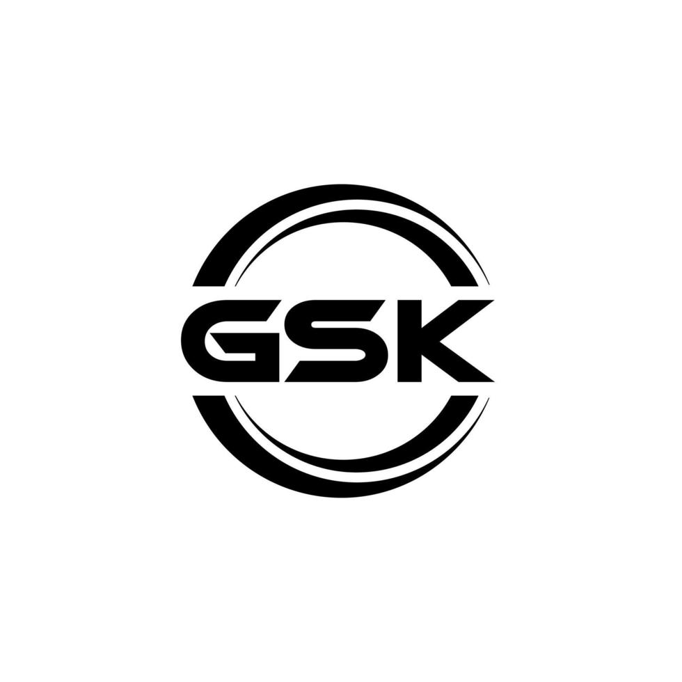 gsk brief logo ontwerp in illustratie. vector logo, schoonschrift ontwerpen voor logo, poster, uitnodiging, enz.