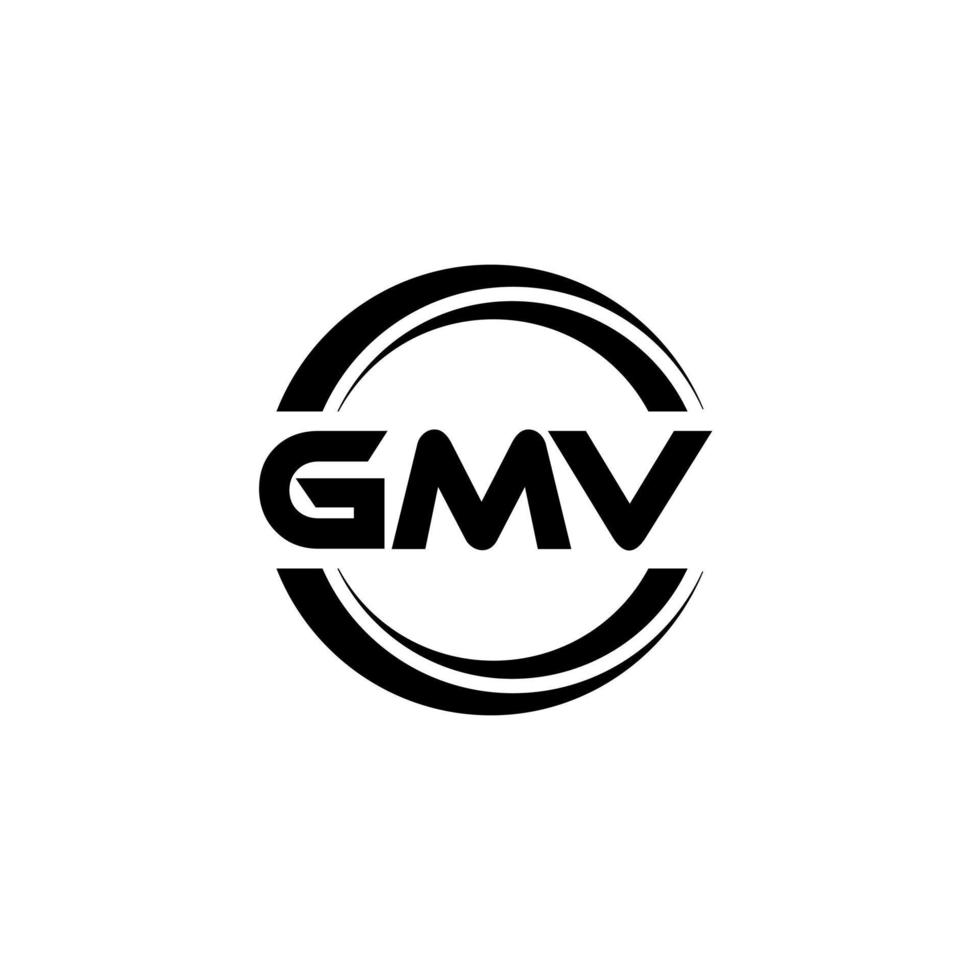 gmv brief logo ontwerp in illustratie. vector logo, schoonschrift ontwerpen voor logo, poster, uitnodiging, enz.