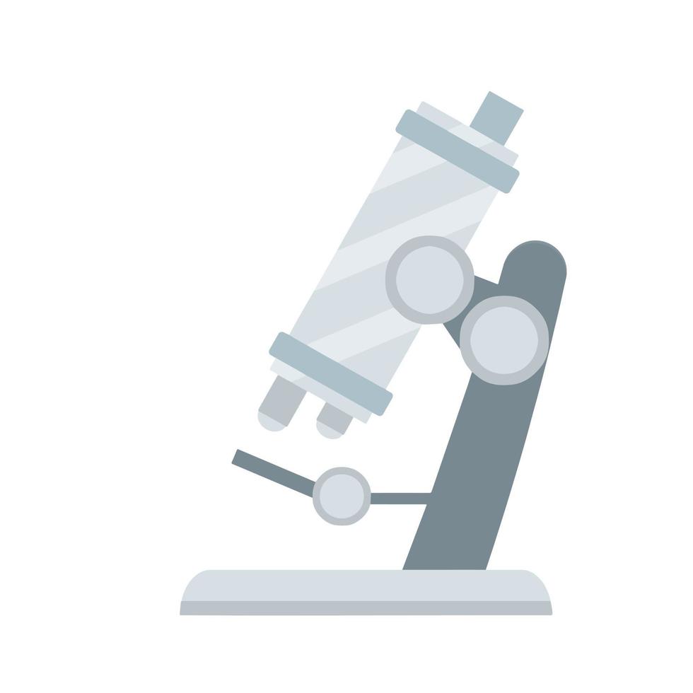 microscoop. wetenschappelijk uitrusting van laboratorium. studie van de microkosmos. onderwijs en wetenschap. vergroten glas. vlak tekenfilm icoon vector