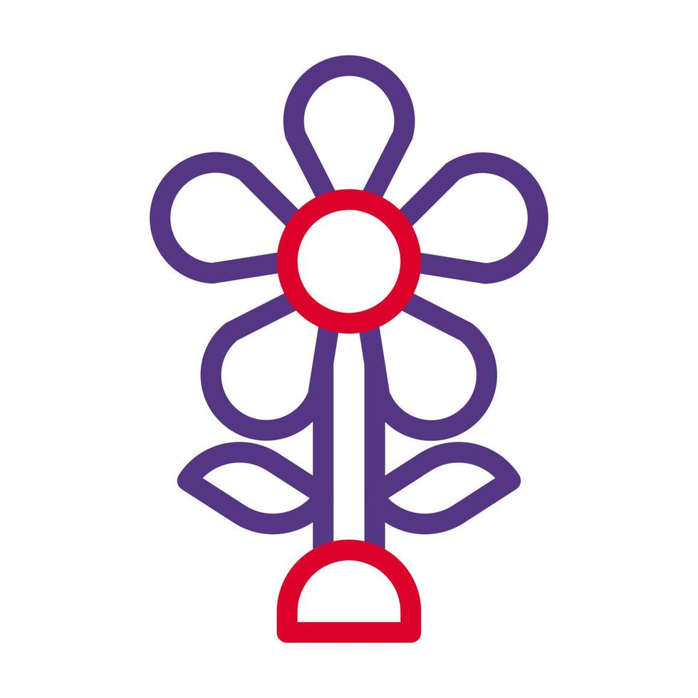 bloem icoon duokleur rood Purper kleur Pasen symbool illustratie. vector