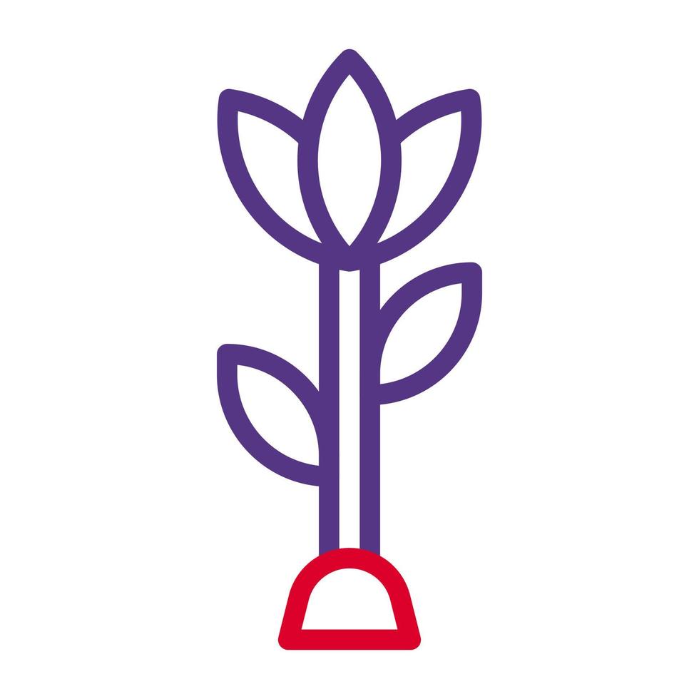bloem icoon duokleur rood Purper kleur Pasen symbool illustratie. vector
