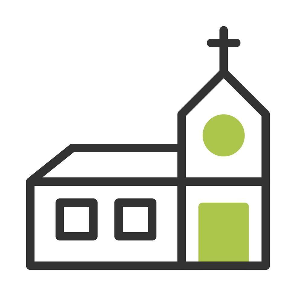 kathedraal icoon duotoon grijs groen kleur Pasen symbool illustratie. vector