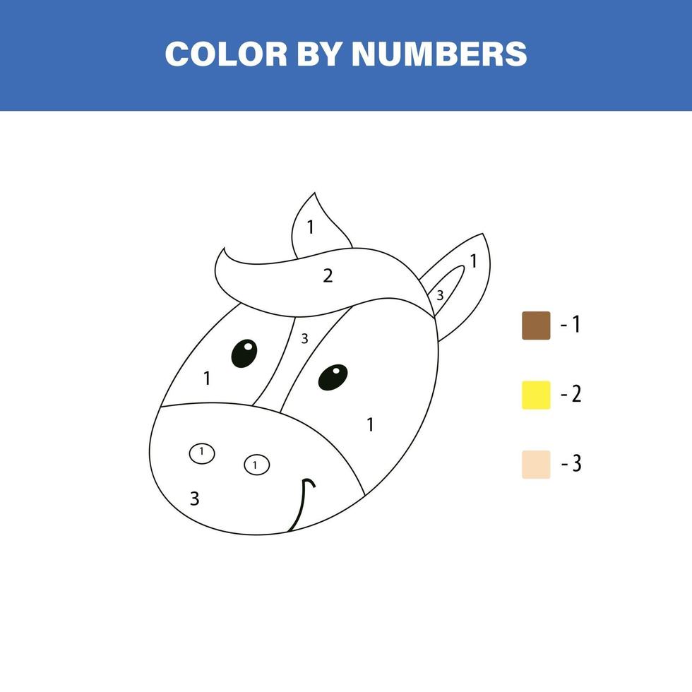 paard kleur op nummer vector