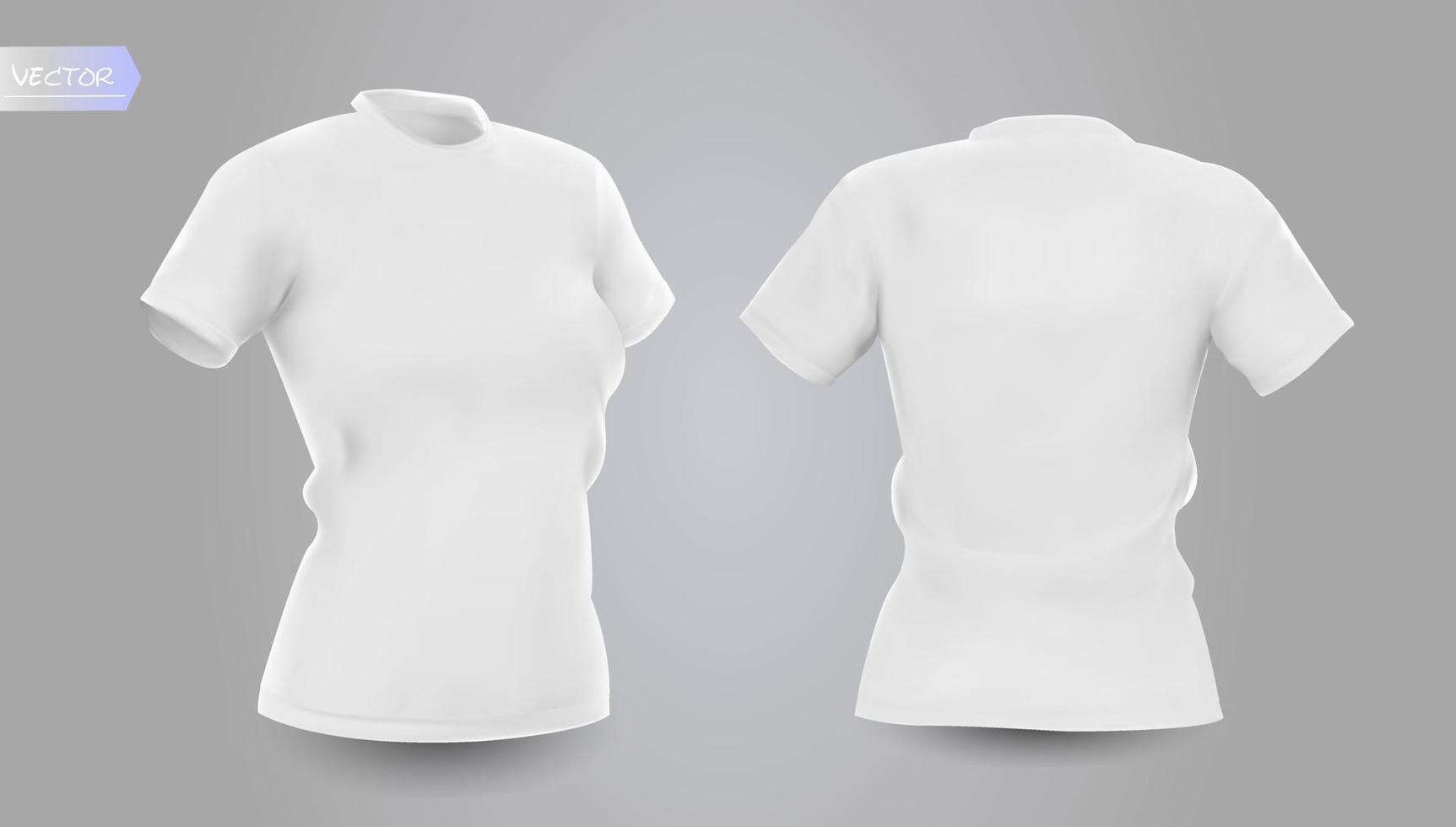 vrouw schone witte shirts, geïsoleerd op de achtergrond. vector